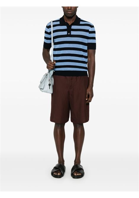 Blue mercy striped knitted polo shirt Dries van noten - men DRIES VAN NOTEN | 2510212141701509